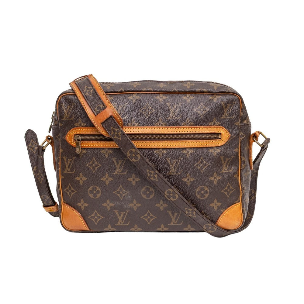 VNTG 1986 RARE LOUIS VUITTON Potomac Shoulder Bag Monogram Leather Brown PM